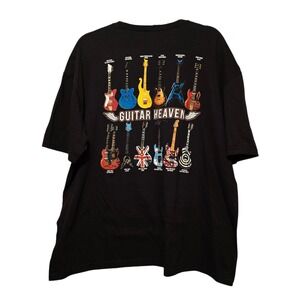 Guitar Heaven Graphic T-Shirt Gildan 2XL Colorful Rock Metal Retro Gutarists